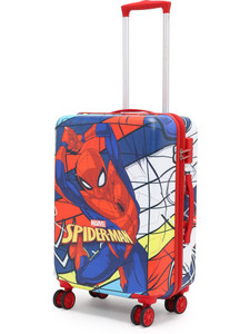MARVEL Spiderman Kids Trolley Suitcase – Durable Hard Shell with Telescopic Handle Cabin Suitcase 4 Wheels - 18 inch