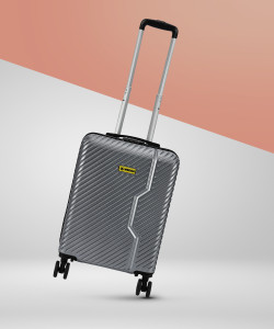वरोगन Vivid-Light-Weight & Durable Polycarbonate Silver Hard Luggage केबिन सूटकेस - 20 Inch