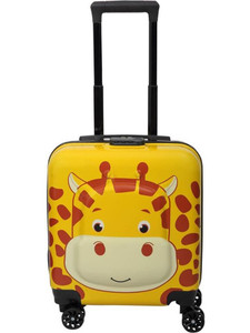 POLO CLASS Junior Kids Trolley Bag-Yellow Cabin Suitcase 4 Wheels - 18 inch