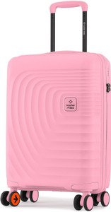 NASHER MILES Boston Hard-Sided Polypropylene Cabin Luggage Pink 55cm Trolley Bag Cabin Suitcase 8 Wheels - 20 inch