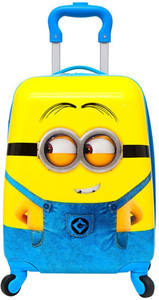 NIRVA Minion Pattern 18 Inch ( 45 cm ) Water Proof Printed Pattern Fashionable Smart School Bag For Kids Comfortable And Ergonomic Handle Luggage Bag For Boy Girls Cabin Luggage’s Bag Cabin Suitcase 4 Wheels - 18 inch