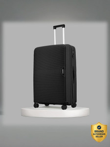 HRX by Hrithik Roshan Parabola (PP) Trolley-Large-Haileys Black Check-in Suitcase 8 Wheels - 12 inch
