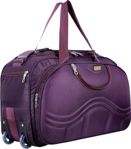 I CONIC FASHION 60L Duffel Bags 60L Strolly Duffel Bags Small Travel Bags Waterproof Duffle Bags Cabin & Check-in Set 2 Wheels - 22 inch