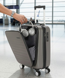 WROGN With Laptop Compartment- Kangaroo Cabin Suitcase 8 Wheels - 22 Inch