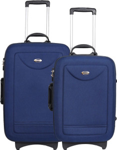 STUNNERZ Set of 2 Luggage- Ultra Lightweight DP Plain Design| Ergonomic Polyester Cabin Suitcase 2 Wheels - 24 inch
