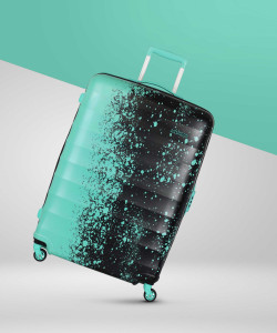 AMERICAN TOURISTER 55cm Green/Black Polycarbonate Cabin Suitcase 4 Wheels - 21 INCH