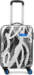 SKYBAGS Stroke 55cm Cabin Hardsided Printed 8 Wheels Luggage Black Trolley Cabin Suitcase - 22 Inch