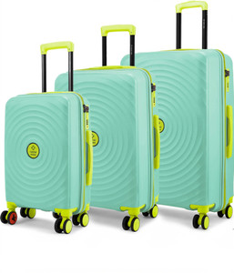 NASHER MILES Goa Hard-sided Polypropylene Cyan Green Trolley Bags (55, 65 & 75 cm) Cabin & Check-in Set 8 Wheels - 28 inch