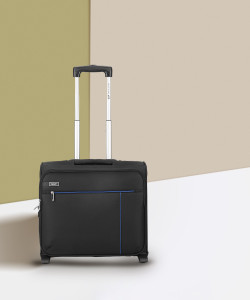 VIP 44CM POLYESTER 2W BLACK BUSINESS Overnighter & Briefcase 2 Wheels - 17 Inch