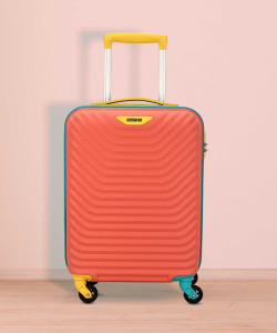 AMERICAN TOURISTER New Collection Unisexual Splash 55 Coral Teal Cabin Size With Number Lock Cabin Suitcase 4 Wheels - 22 inch