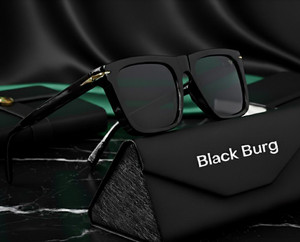 BLACK BURG Retro Square, Spectacle , Rectangular Sunglasses