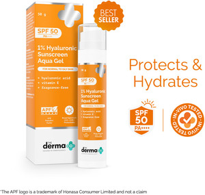 The Derma Co Sunscreen SPF 50 PA++++ 1% Hyaluronic 50g - Image 6
