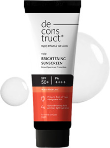deconstruct Sunscreen - SPF SPF 50+ PA++++ Fluid Brightening Sunscreen (Normal to dry Skin), Hydrating & 8 Hour LongLasting