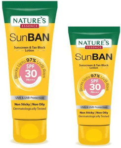 Nature's Essence Sunscreen - SPF 50 PA+++ SUNBAN CREAM SPF 30(80MRP)30ML AND SPF30 (140MRP)60ML