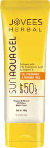 Jovees Herbal Sunscreen - SPF 50 PA+++ Sun Aqua Gel For Oily & Combination Skin | No White Cast | For All Skin Types