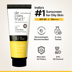 deconstruct Sunscreen - SPF 50 PA++++ | Lightweight Gel Sunscreen |In-Vivo Tested | Non Greasy | For Men & Women |