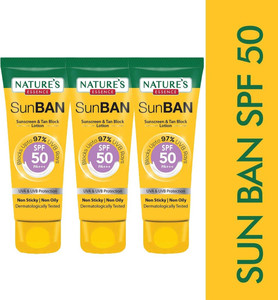 Nature's Essence Sunscreen - SPF 50 Sunban Sunscreen Spf50_60Ml pack of 3