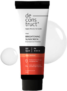 deconstruct Sunscreen - SPF SPF 50+ PA++++ Fluid Brightening Sunscreen With Niacinamide Brightens Skin For Men & Women