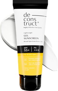 deconstruct Sunscreen - SPF 55+ PA+++ Lightweight Gel Sunscreen | No White Cast | For men & Women |