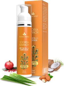 Avimee Herbal Sunscreen - SPF 50 PA++++ Soorya Kawach Sunscreen | Non-Greasy, Lightweight |