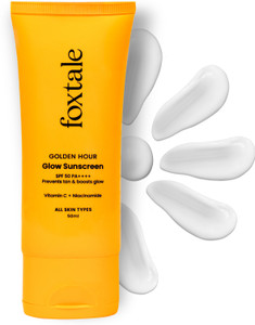 Foxtale Sunscreen - SPF 50 PA+++ Glow Sunscreen with Vitamin C & Niacinamide for a Dewy Glow