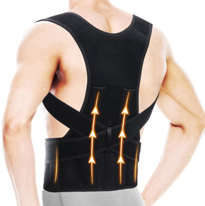 LUIS LOGAN MPC Belt With Magnetic & Dual Steel Metallic Plate(Black,Free) Back / Lumbar Support