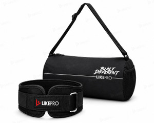 LIKEPRO Gym Belt With Round Gym Bag Pack of 2 | Heavy Duty Fitnes... more