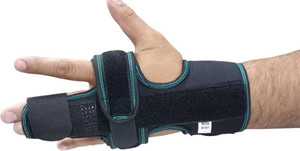 ब्रिज हेल्थकेयर Boxer Fits Both Hands, Fits Left or Right Finger Support Splints (Black) फिंगर सपोर्ट