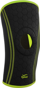 TYNOR Knee Cap (Neo), Black & Green, Medium, 1 Unit Knee Support