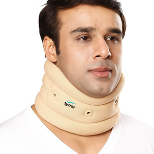 TYNOR Cervical Collar Soft with Support, Beige, Large, 1 Unit Neck Support