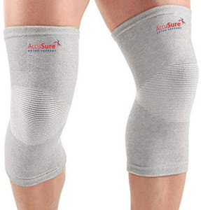 AccuSure Bamboo Yarn 4 Way Stretchable Pain Relief Knee Cap For Running, Gym & Sports Knee Support