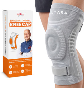AGEasy (Max Group)Hinged Knee Brace, Comfort KneeCap -L, Joint Pain,Grey Knee Support