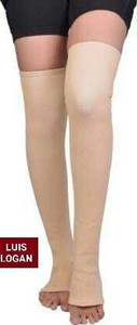 LUIS LOGAN Compression Stockings for Varicose Vein, Knee, Calf & Thigh Support (Beige,XXL) Knee Support