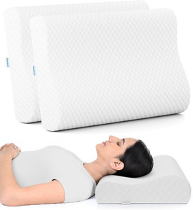 HOSPIKART Gel Memory Foam Cervical Pillow for Neck & Shoulder Pain (Standard, Pack of 2) Cervical Pillow