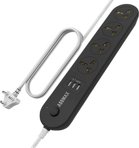 Addmax USB Extension Cord – 4 socket Outlet with 3 USB Port Multi Plug Extension Board 4  Socket Extension Boards