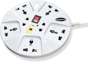 eSYSTEMS 6 Amp Multi Plug Point Strip, Cord (3.6 Meter) Wire & Universal 7  Socket Extension Boards