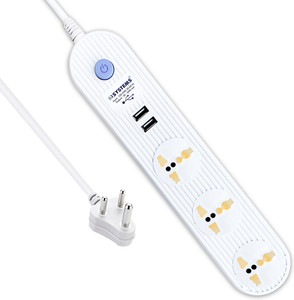 eSYSTEMS Extension Board with Usb Port Multi Plug Point Strip, Extension Cord 3  Socket Extension Boards