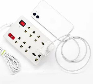 Floe Multi Plug Power Extension Board Cord 2m Long Wire 8 Socket Extension Boards 8  Socket Extension Boards