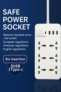 FERVIK Power Plate 2500W 4 + 6  Socket Extension Boards