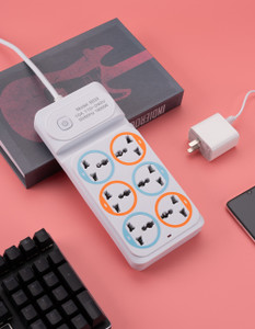 XBEY 6 Out Surge Protector with Master Switch, Spike Guard/Extension Board 1  Socket Extension Boards