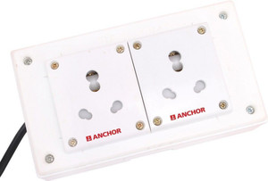ANCHOR BAHUL ASSEMBLED BOARD CONTAINS 2 Anchor Sockets(15 Amp) with 4 Metre Chord Surge Protector (white) 2  Socket Extension Boards