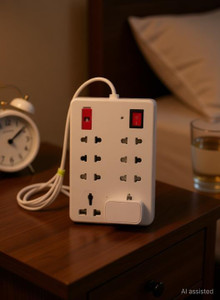 Mandal Collection CB_2550 Mini Surge Protector Electric Board 8 Socket Extension Boards 8 Socket Extension Boards