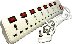 Skeisy EXT-107 Switch Universal Surge Protector With 7 Socket 7 switch 7  Socket Extension Boards