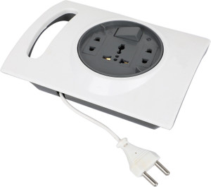 CADEAU Square Extension Board 4 Meter long wire and 3-pin 1 Universal SHOCKET, 2-pin 2 SOCKETS with 1 MASTER SWITCH 3  Socket Extension Boards