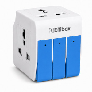 EMBox 3 Way Extension Board 3 Pin Universal Socket Multi Plug with Individual Switch 3  Socket Extension Boards