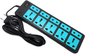 Sanhan ELECTRIC BOARD EXTENSION CORD POWER STRIP MULTI PLUG 10 socket 2.5m light blue 10  Socket Extension Boards