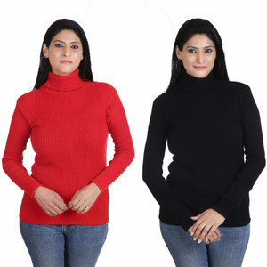 adibaba Solid Turtle Neck Casual Women Multicolor Sweater