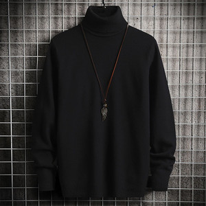 Doomee Solid High Neck Casual Men Black Sweater