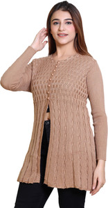 Winter knit Woven Round Neck Casual Women Beige Sweater