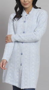 eWools Woven Round Neck Party Women Light Blue Sweater